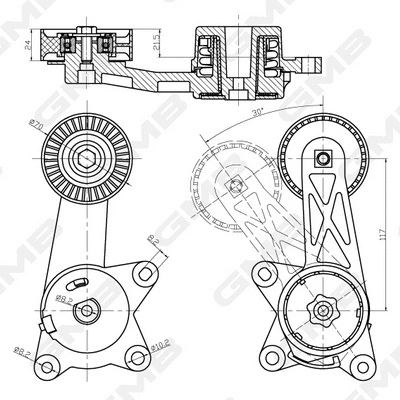 Belt Tensioner, V-ribbed belt
