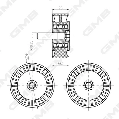 Deflection/Guide Pulley, timing belt (GTC1400)