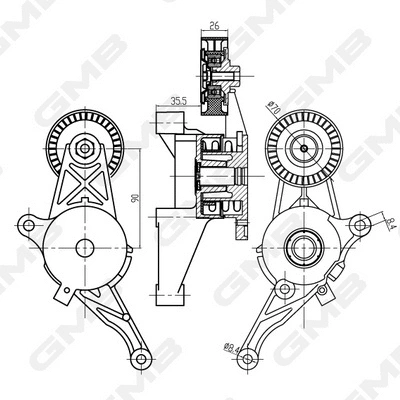 Belt Tensioner, V-ribbed belt (GAT21060)