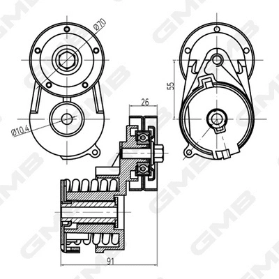 Belt Tensioner, V-ribbed belt (GAT21540)