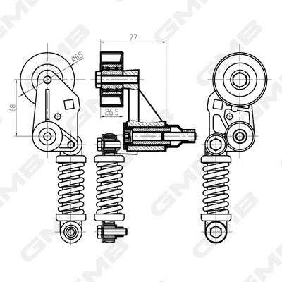 Belt Tensioner, V-ribbed belt (GHAT-217)