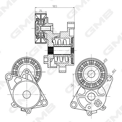 Belt Tensioner, V-ribbed belt