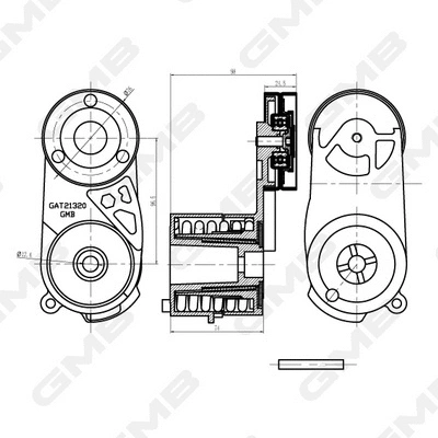 Belt Tensioner, V-ribbed belt (GAT21320)