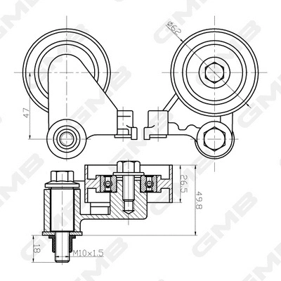 Deflection/Guide Pulley, timing belt (GTC1040)