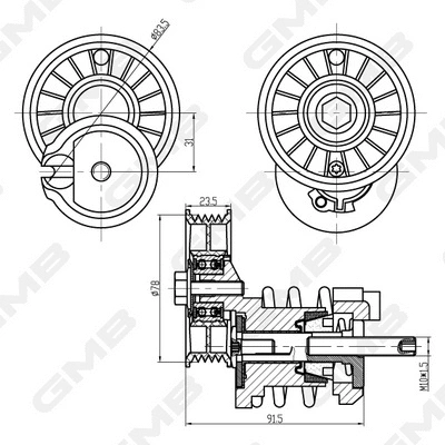 Belt Tensioner, V-ribbed belt (GAT21160)