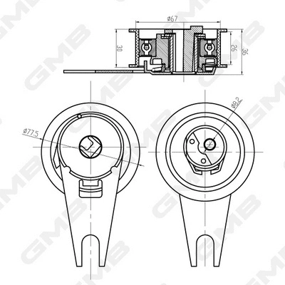 Tensioner Pulley, timing belt (GTB0630)