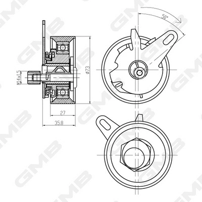 Tensioner Pulley, timing belt (GTB0700)