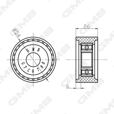 Deflection/Guide Pulley, timing belt (GTC0780)
