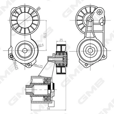 Belt Tensioner, V-ribbed belt (GAT21140)