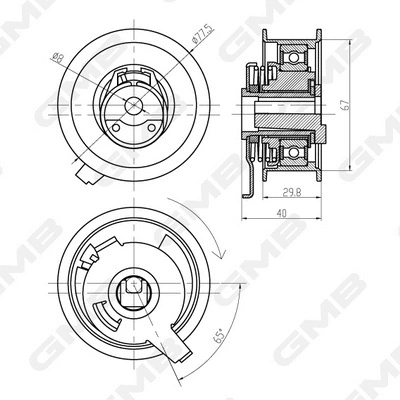 Tensioner Pulley, timing belt (GTB0300)