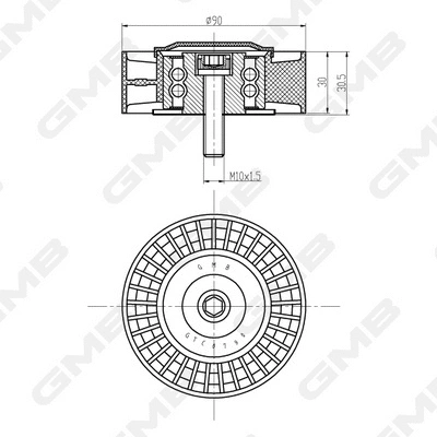 Deflection/Guide Pulley, timing belt (GTC0790)