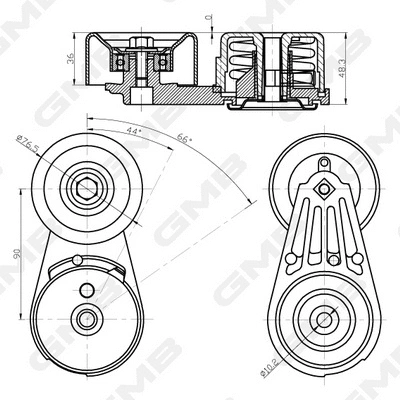 Belt Tensioner, V-ribbed belt (GAT31610)