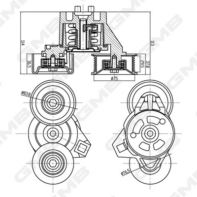 Belt Tensioner, V-ribbed belt (GAT30260)