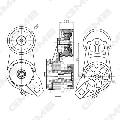 Belt Tensioner, V-ribbed belt