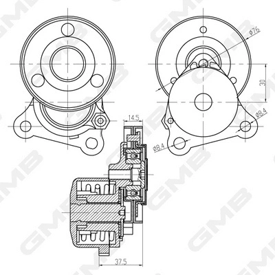 Belt Tensioner, V-ribbed belt (GAT32880)