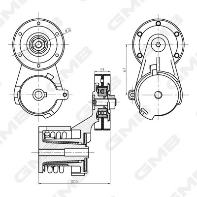 Belt Tensioner, V-ribbed belt (GAT20650)