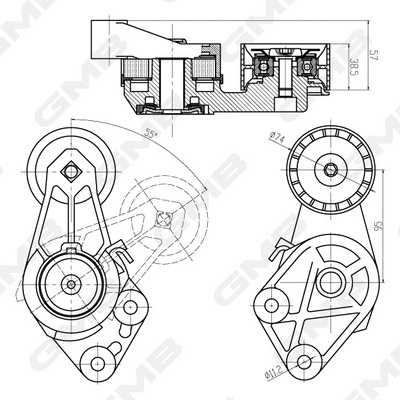 Belt Tensioner, V-ribbed belt