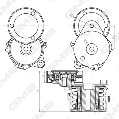 Belt Tensioner, V-ribbed belt (GAT32890)