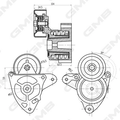 Belt Tensioner, V-ribbed belt
