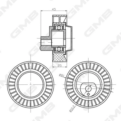 Deflection/Guide Pulley, timing belt (GTC0500)