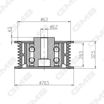 Deflection/Guide Pulley, timing belt (GTC0530)