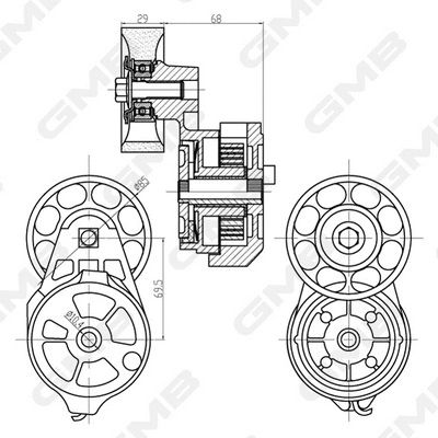 Belt Tensioner, V-ribbed belt (GAT21260)