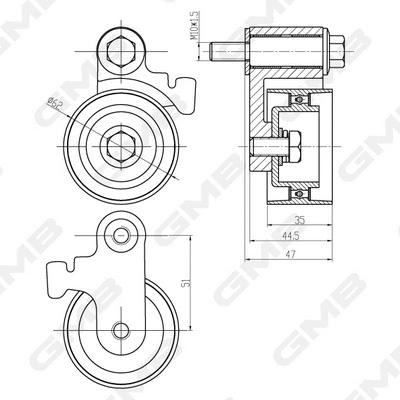 Deflection/Guide Pulley, timing belt