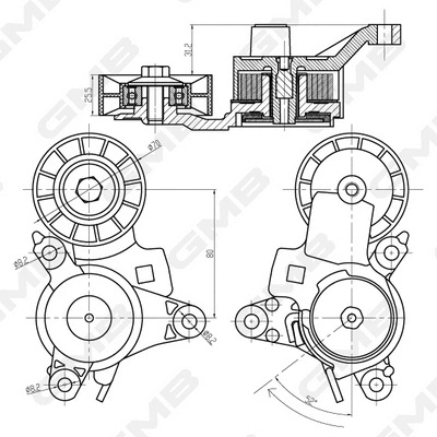 Belt Tensioner, V-ribbed belt (GAT21050)