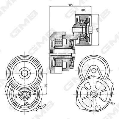 Belt Tensioner, V-ribbed belt (GAT21960)