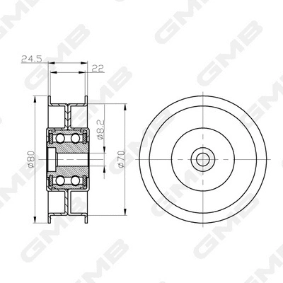 Deflection/Guide Pulley, timing belt (GTC0430)