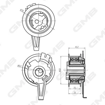 Tensioner Pulley, timing belt (GTB0950)