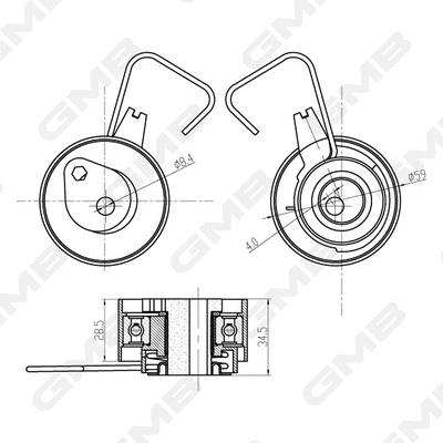 Tensioner Pulley, timing belt (GTB1240)