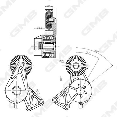 Belt Tensioner, V-ribbed belt
