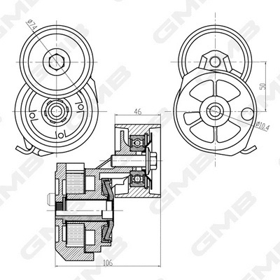 Belt Tensioner, V-ribbed belt (GAT20670)