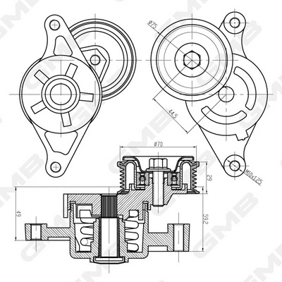 Belt Tensioner, V-ribbed belt (GAT32460)