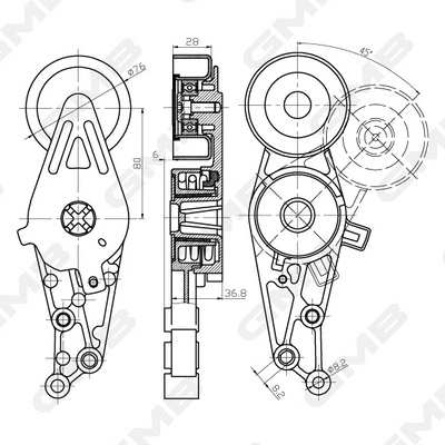 Belt Tensioner, V-ribbed belt