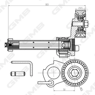 Belt Tensioner, V-ribbed belt (GHAT-225)