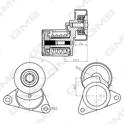 Belt Tensioner, V-ribbed belt