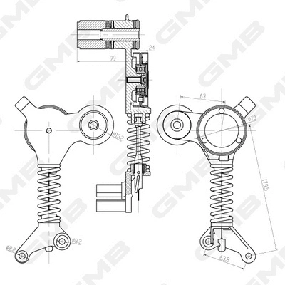Belt Tensioner, V-ribbed belt