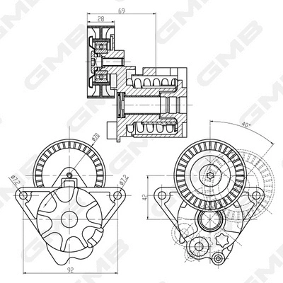 Belt Tensioner, V-ribbed belt