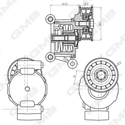 Belt Tensioner, V-ribbed belt (GAT32770)