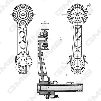 Belt Tensioner, V-ribbed belt