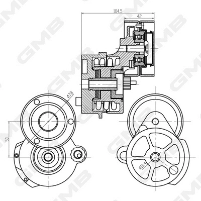 Belt Tensioner, V-ribbed belt (GAT22060)