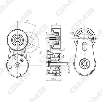 Belt Tensioner, V-ribbed belt