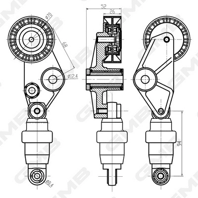Belt Tensioner, V-ribbed belt