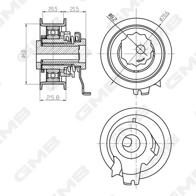 Tensioner Pulley, timing belt (GTB0710)