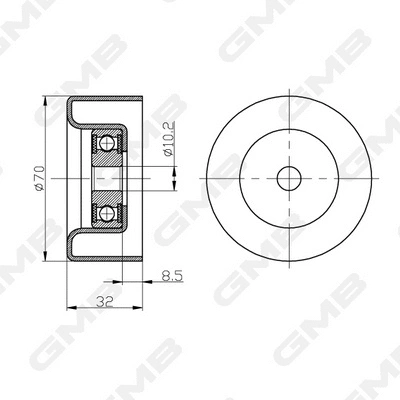 Deflection/Guide Pulley, timing belt (GTC0410)