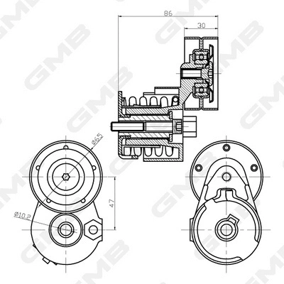 Belt Tensioner, V-ribbed belt