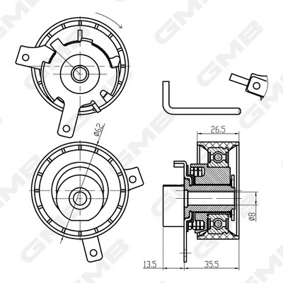 Tensioner Pulley, timing belt (GTB0860)