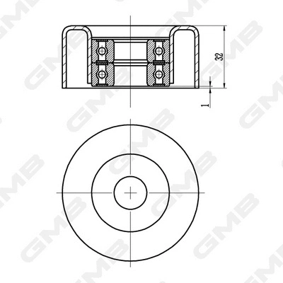 Deflection/Guide Pulley, timing belt (GTC0900)